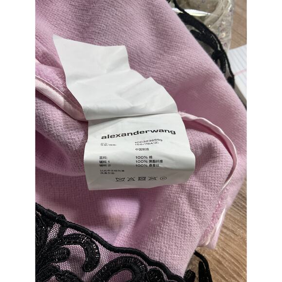 Alexander Wang Lace Pink V Neck Mini Dress Size 2 - Picture 5 of 5